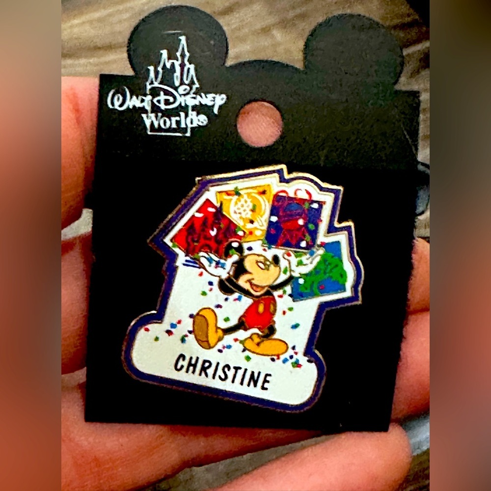 Disney WDW Mickey Park Celebration Custom Name Pin (Christine)​